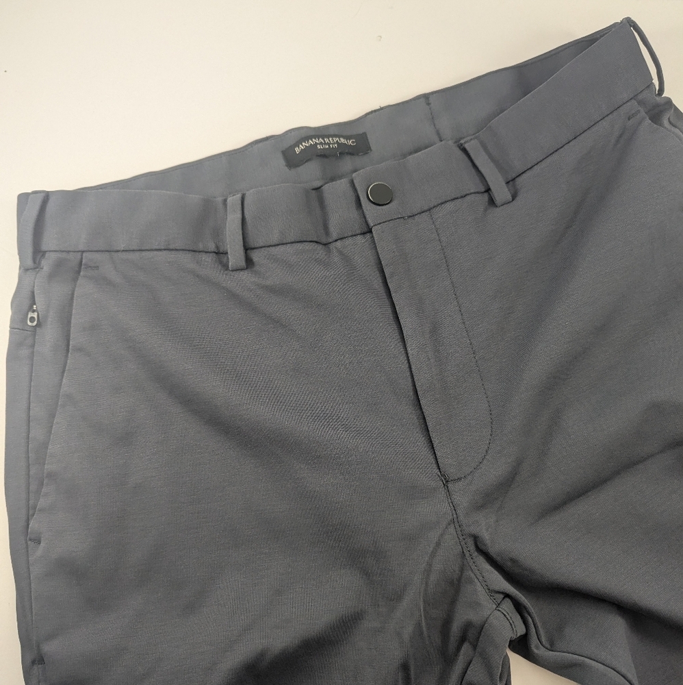 Banana Republic Slate Gray Luxe Jersey Men's Performance Pants Slim Fit 31/34